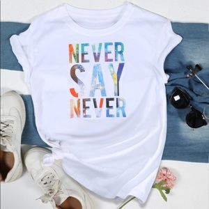 Letter print white T-shirt